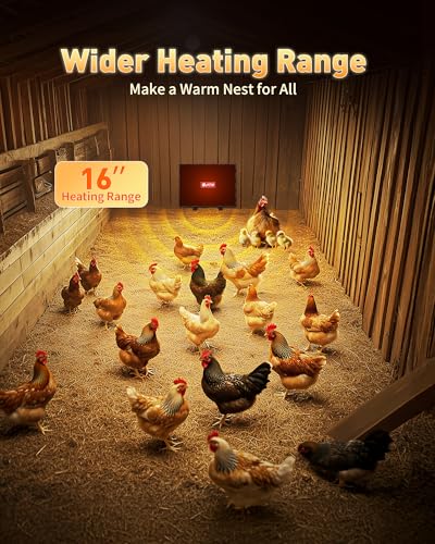 Image of PETNF Chicken Coop Heater 140 Watts Radiant Heat Chicken Heater Energy Efficient Design Safer Than Brooder Lamps Heater for Chicken Coop, Heating Wire UL-Compliant Two Ways to Use, 11.81''x15.74''