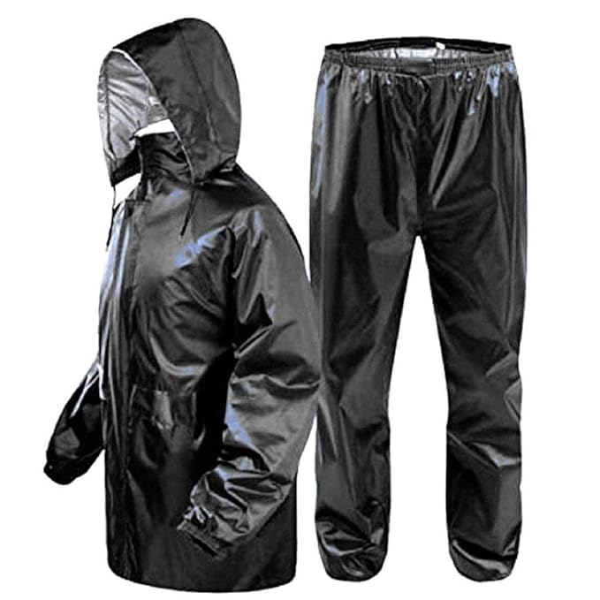 Cool Dealzz Black Waterproof Plain Rain Jacket Pant with Attached Hooded – X-Large Size Cool Dealzz Black Waterproof Plain Rain Jacket Pant with Attached Hooded – X-Large Size