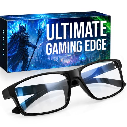 Titan Gaming Glasses, Anti Blue Light Glasses Men, UV400 Protection Blue Light Blocking Glasses for Computer Eye Strain