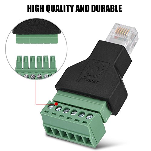RJ12 6P6C Male to 6 Terminals Screw Connector Adapter Connector CCTV Adapter, 50 × 20 × 11 mm / 2 × 0.8 × 0.4 inches - Image 3