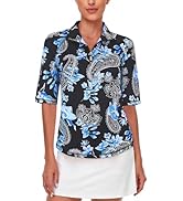 Misyula Womens Golf Shirt Quick Dry Half Sleeve Quarter Zip Polo Workout Tops Tennis Shirts M-3XL