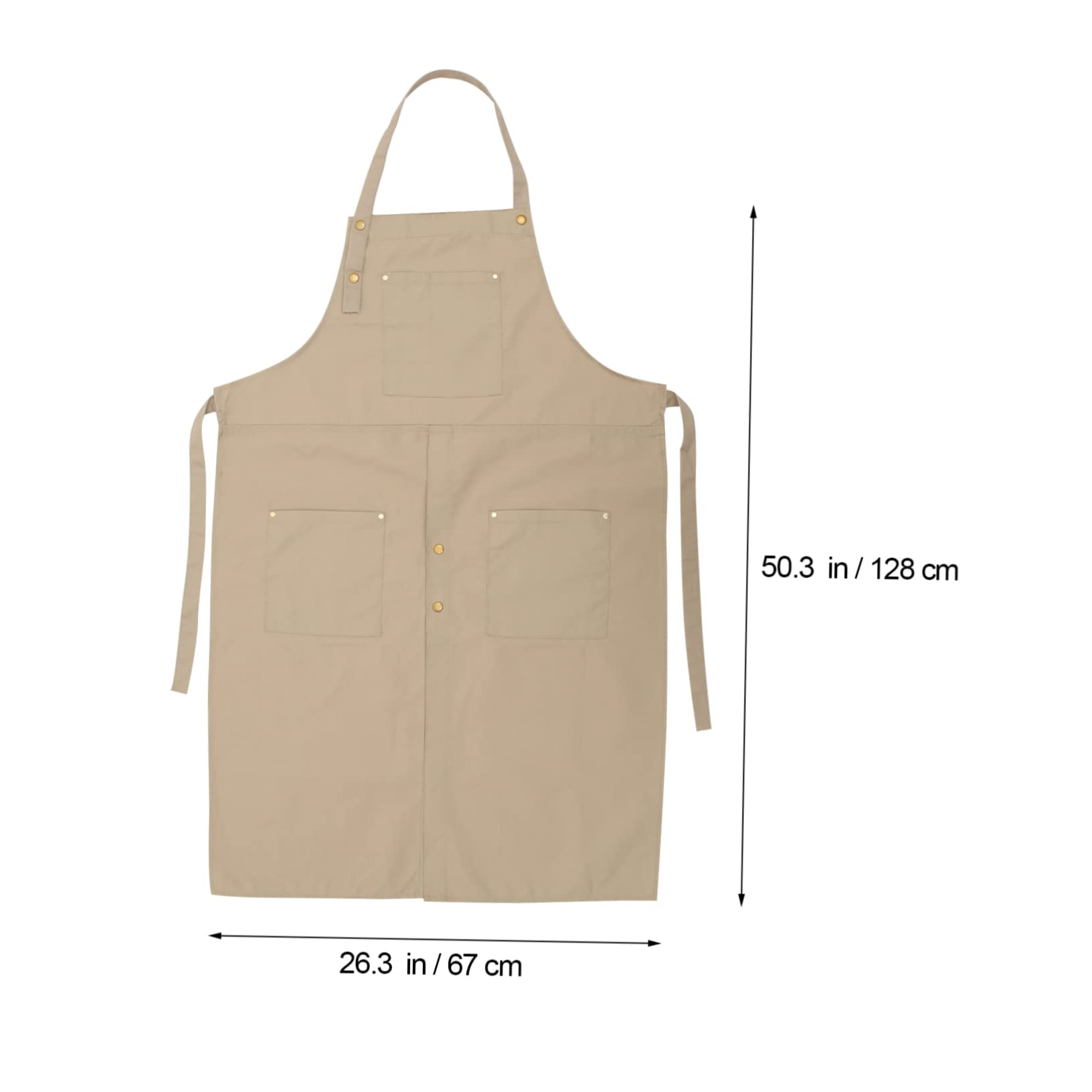 Tablier de Poterie en Toile Kaki avec Poches, Anti-huile