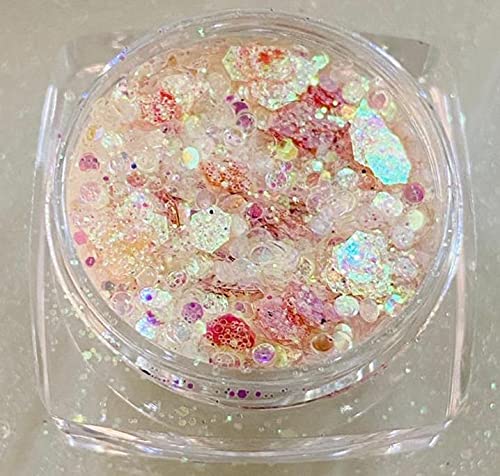 Supreme Quality Specially for Nail Art & Cosmetic Face Makeup (White Holographics Mix Glitter Mix 10 Gm Pack)-image-22
