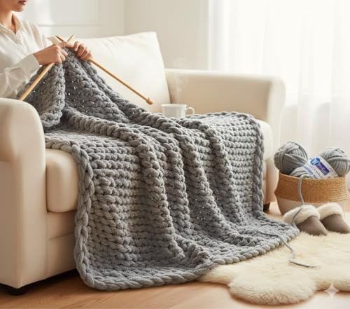 Image of ProKart Premium Blankie Wool, Plush & Cuddly, Chenille Yarn Supersoft Hand Knitting Wool Ball | Blanket Thick /Mottu Yarn Ball Suitable for Hand Knitting and Crocheting for Baby, Adult, Sweaters, caps, Throws, Home Furnishing, Scarves, Blankets (Dark Grey, 100gms x 1 Pack)