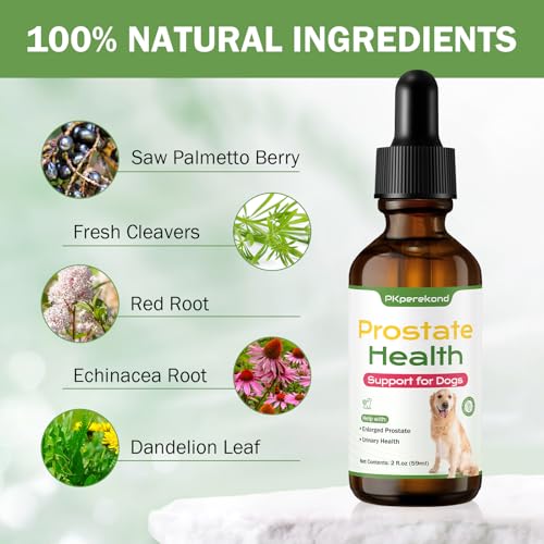 Image of Prostate Health Support for Dogs, Relieves Enlarged Prostate, Supports Urinary Tract Health, Normal Frequency, Enhances Overall Immune Wellness, Natural Herbal Supplement, 2 oz (59 ml), Herbal Flavor