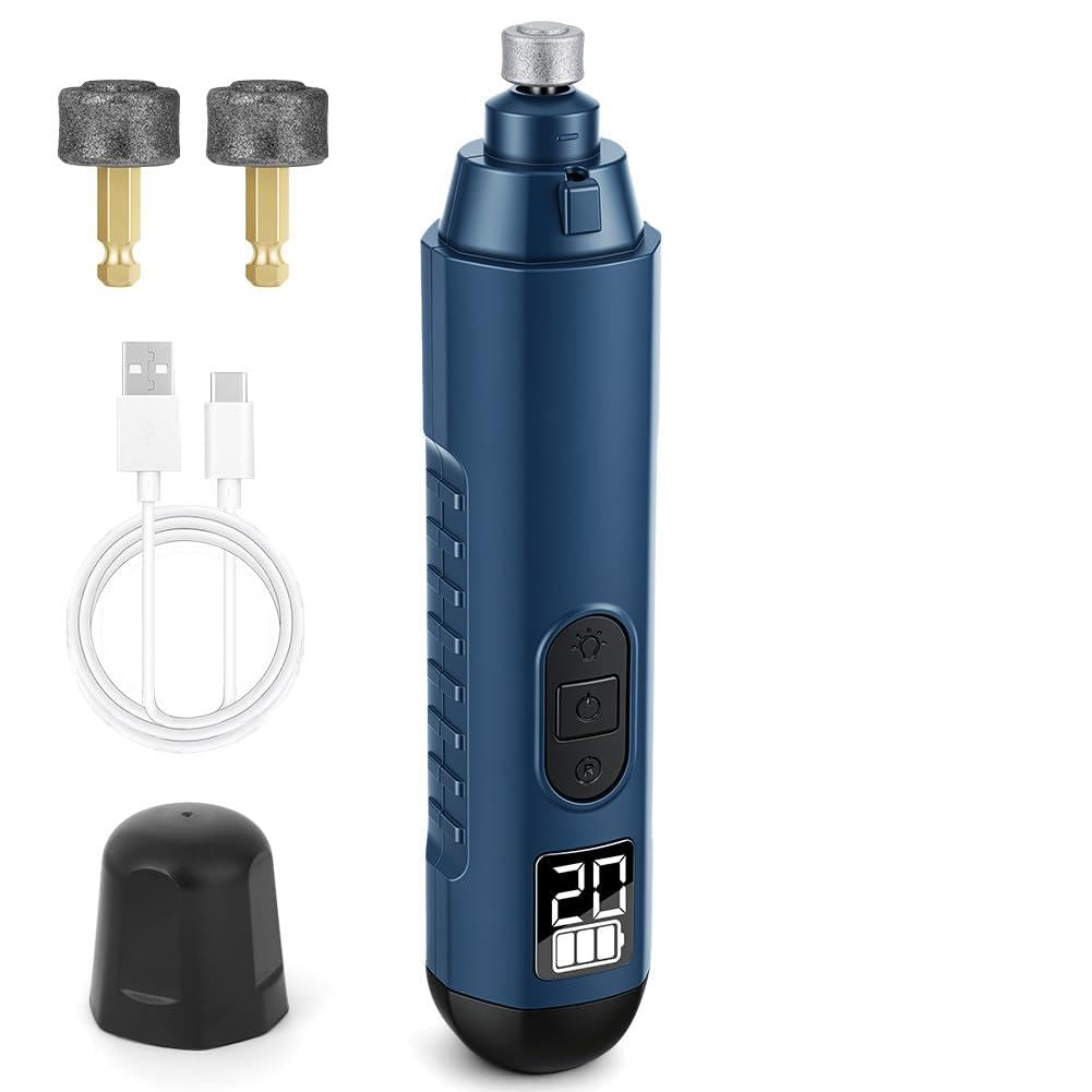 Aolso Lime à Ongles pour Chien et Chat, Rechargeable Broyeur à Ongles pour Chien, 45 décibels Super Silencieux, 5 Vitesses, idéal pour Les Petits et Grands Animaux de Compagnie (Bleu)