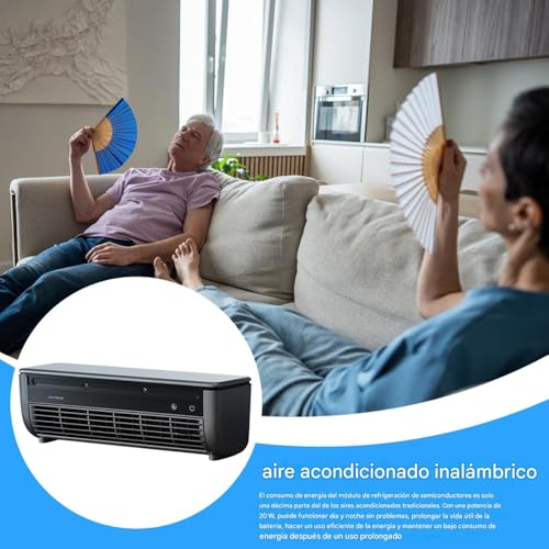 Klimaanlage- Wandsteckdose für AC- 3 Geschwindigkeitsstufen- Kabelloser Ladekühler- zur Optimierung des Innenraums/ Außenbereich/ Schlafzimmer/ Wohnmobil-9