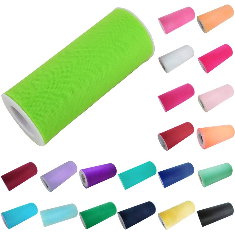 Time to Sparkle 6inch*25yards Tutu Tulle Roll, Tulle Spool Wraping Crafts Bow Skirt Wedding Party Birthday (Apple Green) — image 1