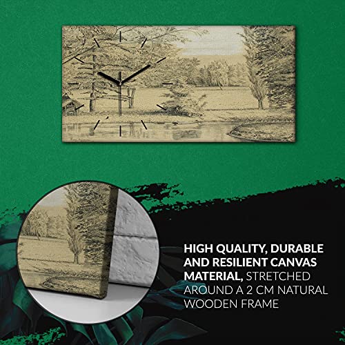 Art mural moderne arbres forestiers horloge de salon design nature