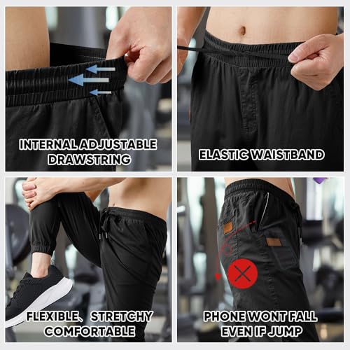Image of JMIERR Mens Cotton Stretch Joggers Casual Twill Athletic Track Pants