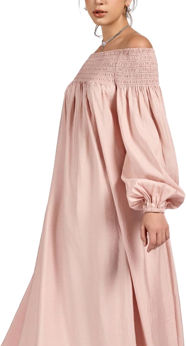 SIXDO G-Pink Raw Loose Dress for Women, Womens 2025 Long Flowy Casual Fall Dress - Image 5