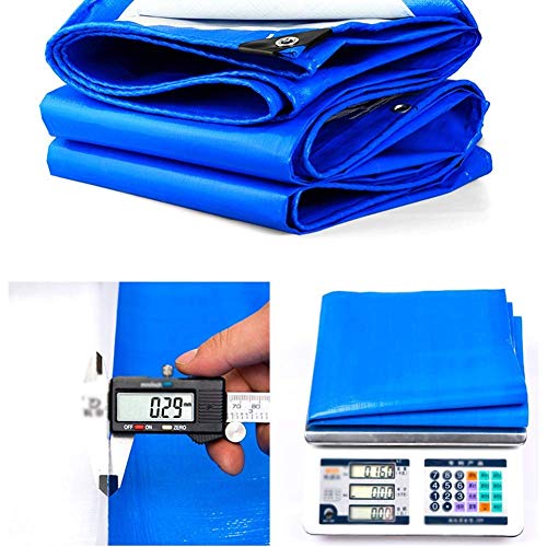 Bâche imperméable robuste 7.7x9.8m bleue avec œillets OKUOKA - 4