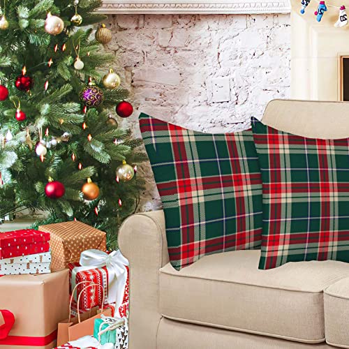 Yiyea Pillow Covers 20X20 Set Of 2, Scottish Tartan Plaid Pillow Covers For Farmhouse Square, Plaid Cushion Cover For Couch Sofa Bed Living Room Couch Chair (20" X 20") #TOP3