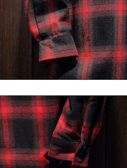 Image of Lavnis Men's Plaid Hooded Shirts Lightweight Shirt Jackets