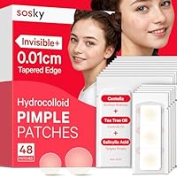 Sosky Pimple Patches for Face, Invisible Hydrocolloid Acne Patches, HSA Store Eligible Items, Zit Sticker for Face and Skin, Pimple Sticker for Covering Zits, Blemishes with Salicylic Acid 48 Count