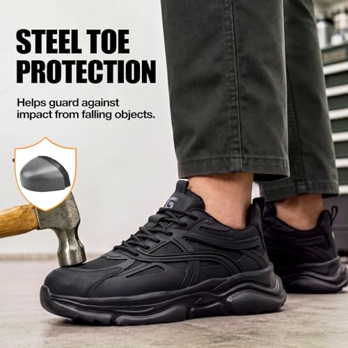 Image of Steel Toe Shoes for Men Lightweight Low Top Safety Work Shoes Breathable Work Shoes for Warehouse Factory