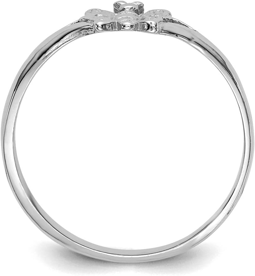 JewelryWeb 10k White Gold Butterfly Angel Wings Ring Size 2 Ring for Women - Image 3