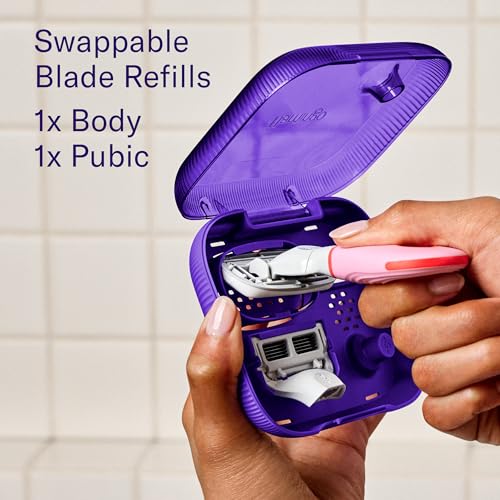 Flamingo Travel Razor Kit for Women – Body & Pubic Razor – Mini Handle, 2 Blade Refills, 2 Travel Size Foaming Shave Gels & Vented Travel Case – Perfect Stocking Stuffer - Image 3