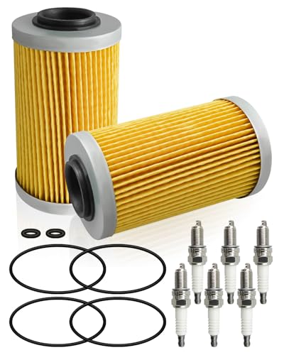 Image of Motorboat Maintenance Kit Compatible With Sea Doo PWC 4-Tec Models 2002 & Up, with Oil Filter O-Ring Spark Plugs