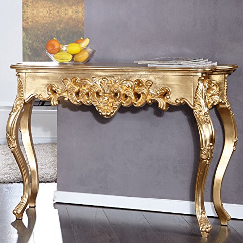CAGÜ – Console Romantique [Florence] Or Vieilli Style Baroque 110 x 35 cm