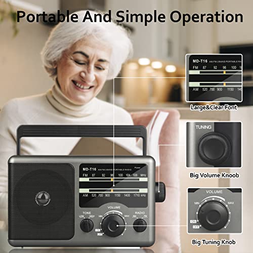 Jazmm MD-T16 Am Fm Portable Radio Battery Operated Radio thumb #3