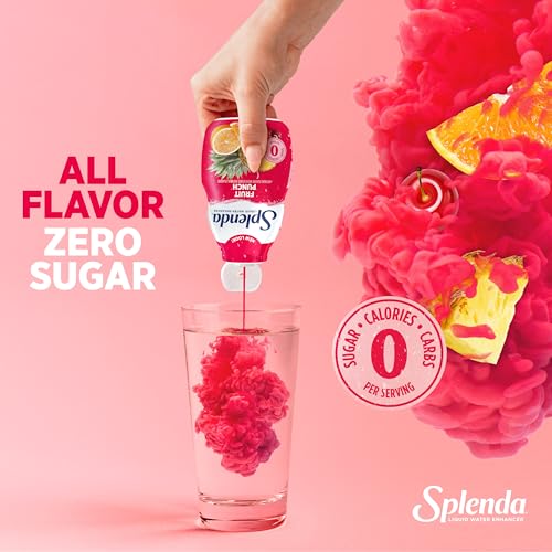 SPLENDA Liquid Water Enhancer Drops, Sugar Free, Zero Calorie, Natural Flavor, Concentrated Drink Mix, 3.11 Fl Oz Each Bottle (Fruit Punch, 1 Pack) - Thumbnail 3