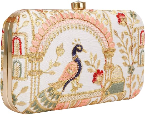 Elegant Zari Embroidery Handcrafted Designer Box Clutch for Women - Perfect Hand Clutch for Every Occasion-image-10