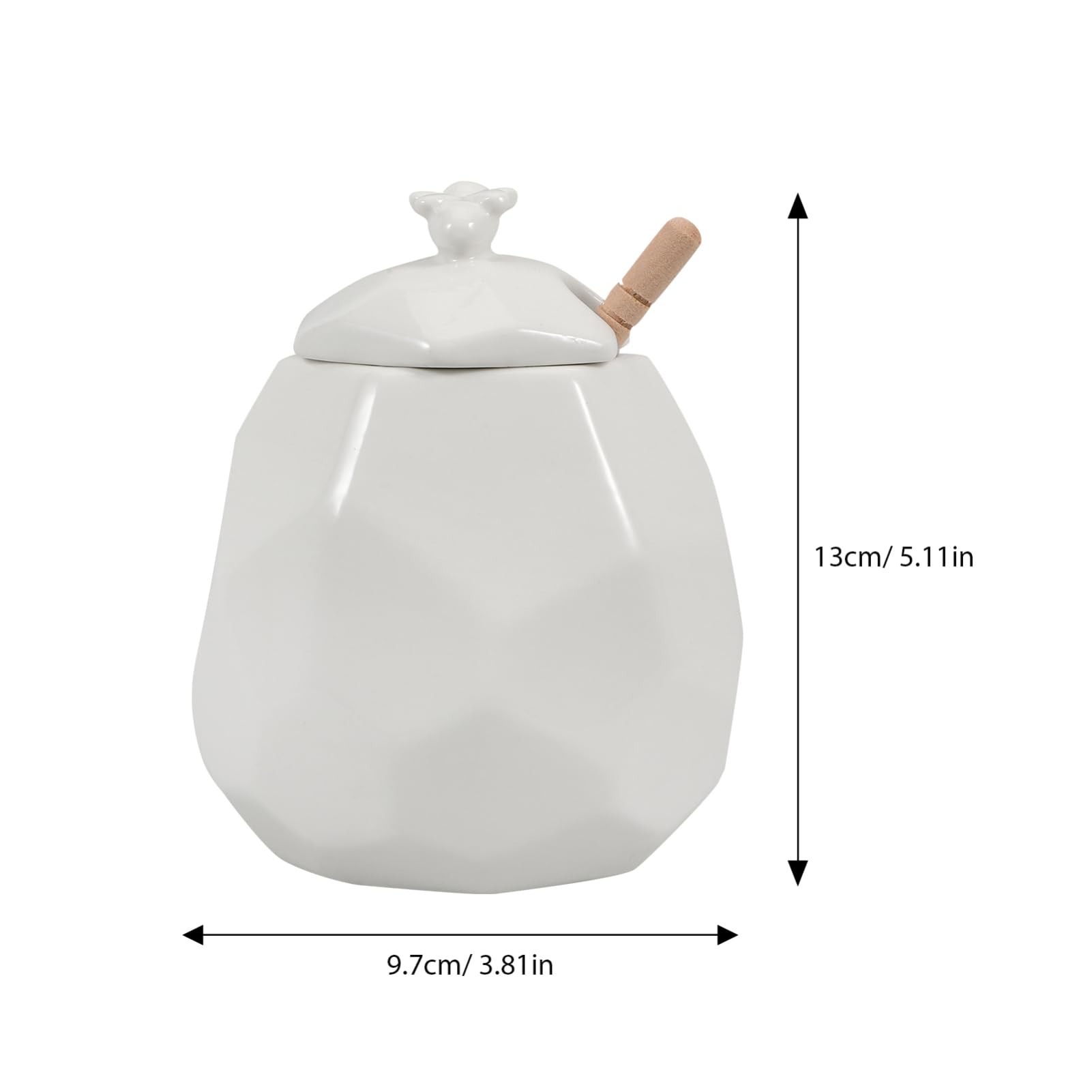 Unomor 1Set Ceramic Honey Jar with Lid Honey Dispenser Pot for Storage Includes Wooden Dipper for Honey and Peanut Jam Creative Kitchen Accessory