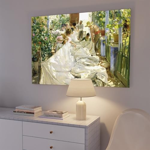 Toile Sorolla Mending The Sail décoration murale bureau cadre suspendu - 7