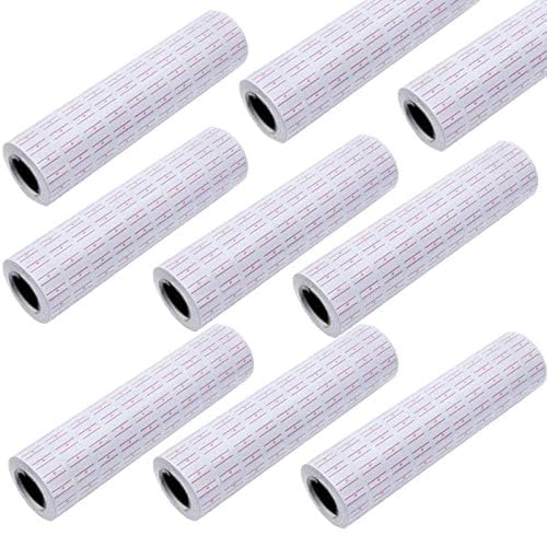 100 Rolls 50000 White Red Line Tags Labels Refill MX-5500 Gun Markdown Price Stickers for Mx-5500, M5500, HG979