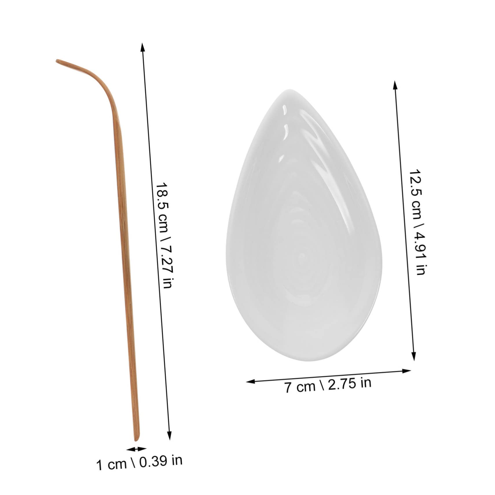 BRIGHTFUFU 1Set Ceramic Tea Scoop for Kung Fu Tea Ceremony Jade Porcelain Spoon Lightweight and Accessory for Loose Leaf Tea Brewing Tea Lovers