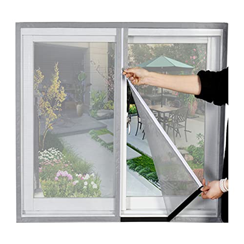 Preisvergleich Produktbild fliegengitter fenster ohne bohren-Insektenschutz Fliegengitter Dachfenster Plissee Insektenschutz mit Starkem Klettband, Kinderleichte Montage, Weiß Durchsichtig (180x150cm / 70x59in)