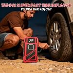 Tire Inflator Portable Air Compressor Car Battery Jump Starter Combo 150 PSI 3000 Amp Jumper Box Cordless Mini Bike Tire Pump, 12V Air Pump for Car, Motorcycle, Bicycle, Balls with LED Light