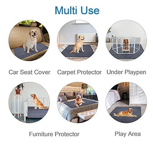 2Pcs Non-Slip Pee Pads For Dogs 54" X 54", Washable Puppy Pads With Fast Absorbent, Reusable, Waterproof Rug For Training, Whelping, Housebreaking, Incontinence For Dog Playpen #TOP5