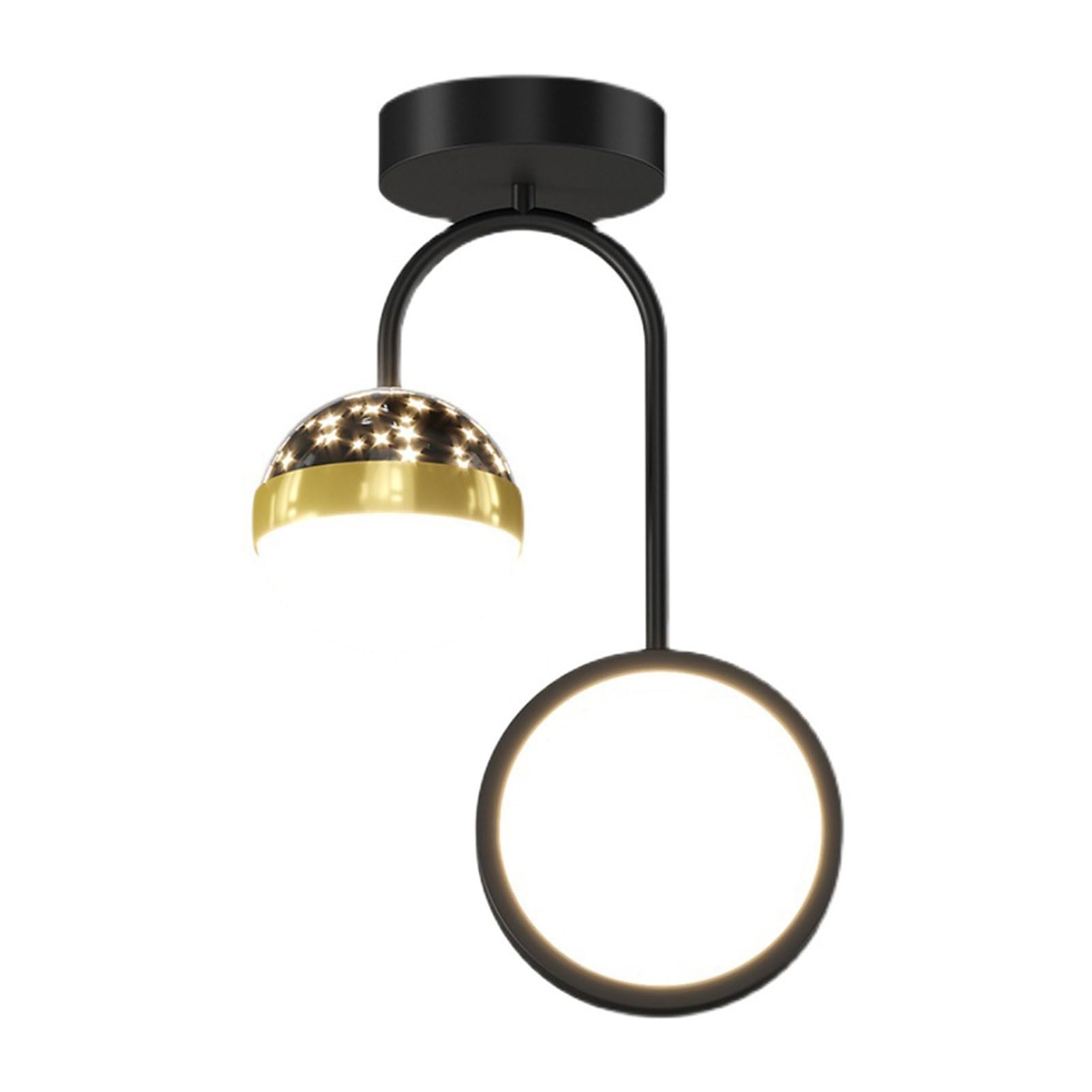 Plafonnier à projection d'étoiles moderne luminaire de plafond noir pour couloir et entrée
