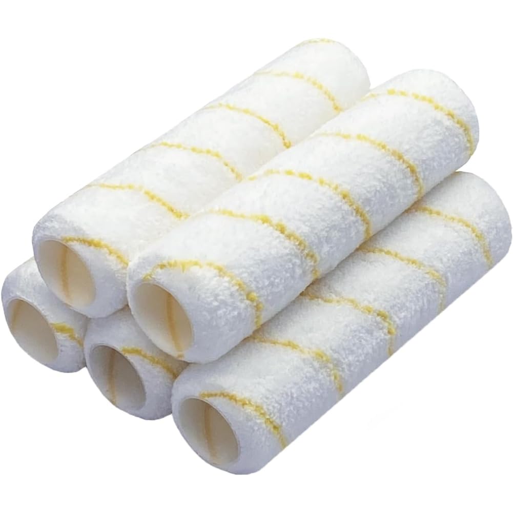 Littimoon 5Pack 1/2in Nap Microfiber Paint Roller for Painting Projects on Smooth Textured Rough Surfaces, Walls, Ceilings, Houses
