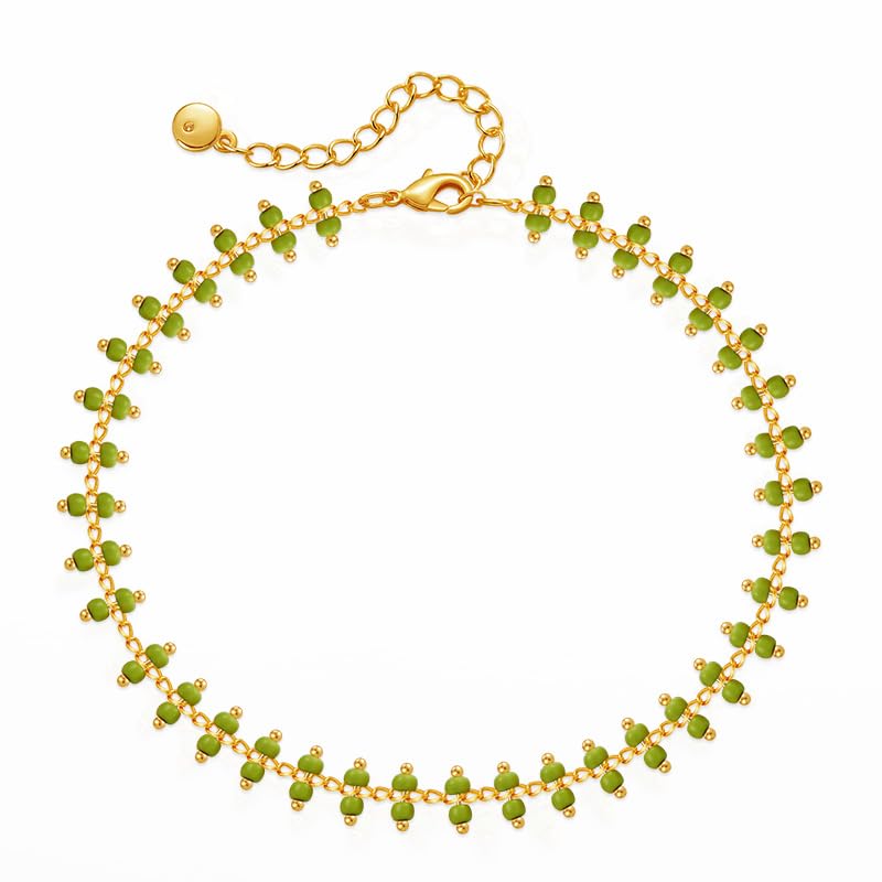 Yumikoo 18k Gold Plated Anklet, Women Adjustable Gold Tone Ankle Bracelet