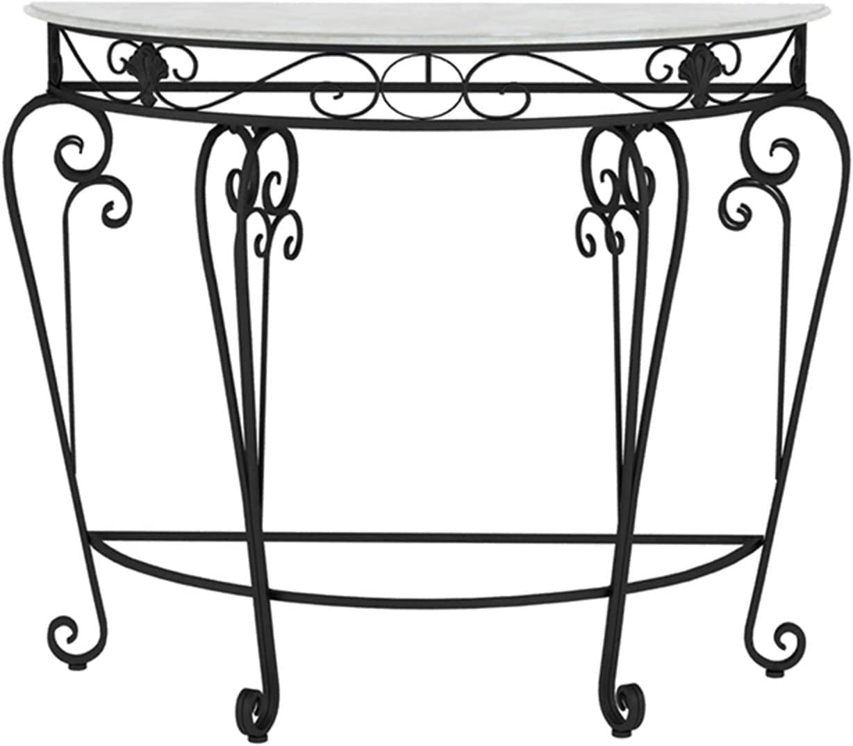 コンソールテーブル 廊下テーブル 廊下超狭いコンソールテーブル、半円飾りコンソールテーブルブラックとゴールドメタルブラケットサイドテーブル60*30*70CM Amazon｜コンソールテーブル,廊下テーブル,廊下超狭いコンソール
