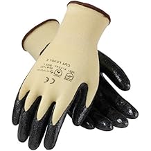 G-Tek Kev Seamless Knit Kevlar Gloves, Large, Yellow/black, 12 Pairs