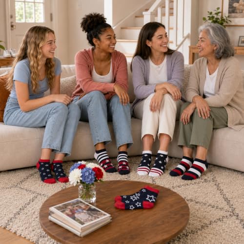 Image of KONY Women's Cotton Ankle Socks, Fun Novelty Patterns, 5 Pairs