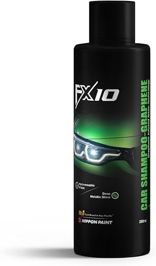 Nippon Paint FX10 Graphene Car Shampoo 250ML | Nano Technology Wash + Wax Formula | High Foam pH Balanced Car Cleaning Sha...