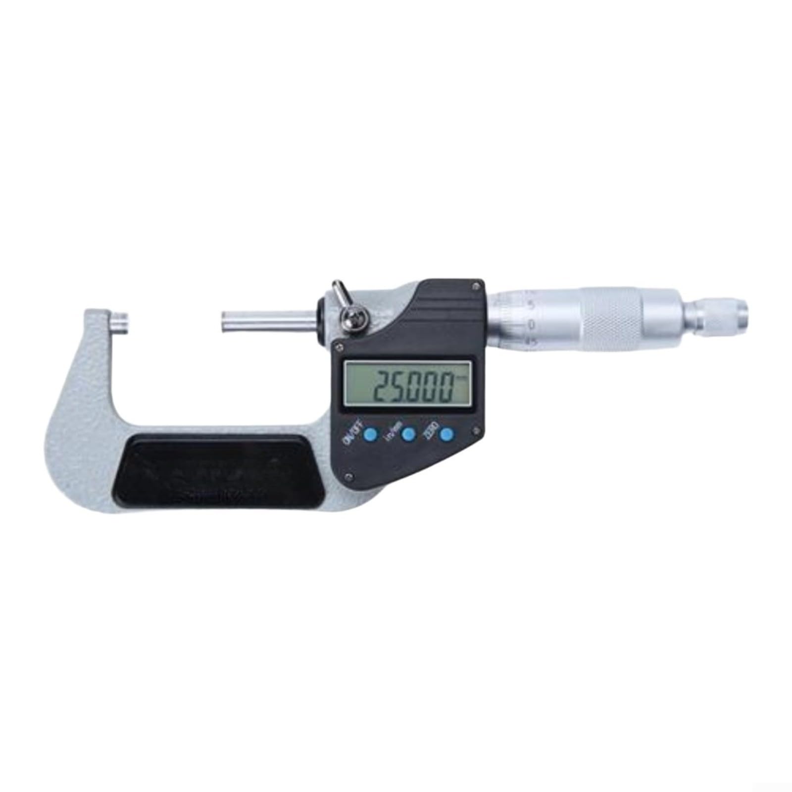 Micrómetro electrónico digital de precisión de 0001 mm, pantalla LCD, conversión métrica, puntas de aleación endurecida, plata para ingeniería y medición industrial (25-50 mm)