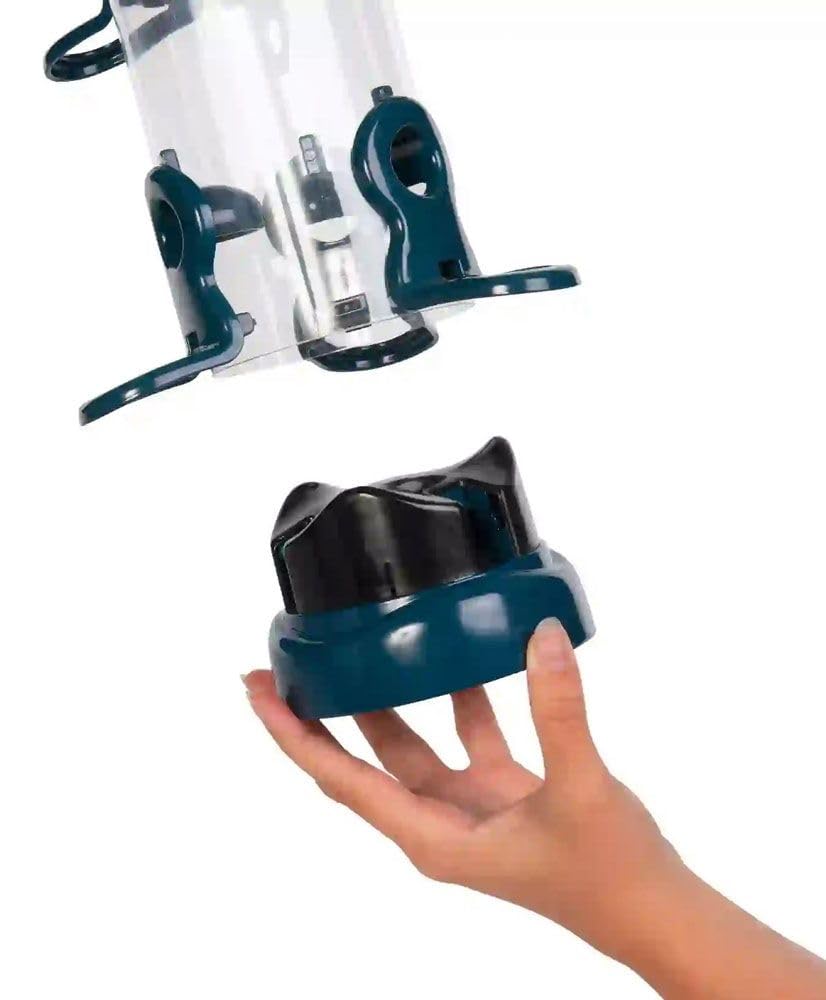 Naturschutzprodukt Futtersäule Flo Festival Maxi - Blau/Petrol Vogelprodukt H 77 cm Inhalt 3,4 l