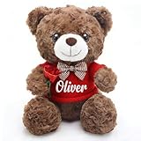 aoemgnj Personalized Teddy Bear with Custom Name, 10 Inch Custom Plush Gift for Valentine's Day, Anniversary, Birthday, Wedding, Soft Stuffed Animal for Her Him Girlfriend Boyfriend & Couple