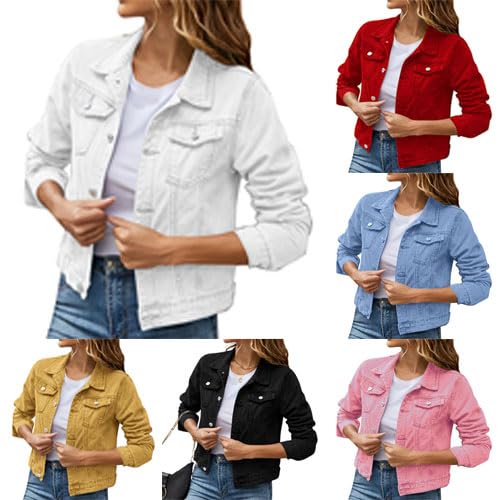 Jeansjacke Damen Kurz Female Jeansjacke Kurze Jacke Denim Jean Mantel...