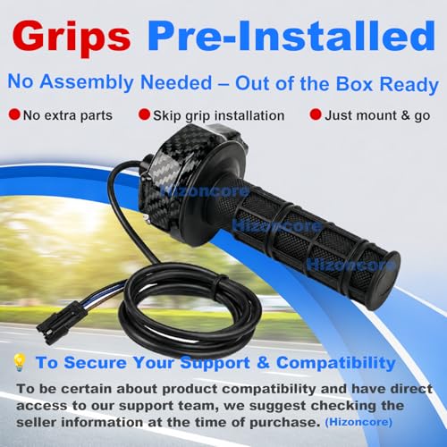 Image of Full Twist Throttle for Ridstar Q20, Surron Throttle with Ignition Switch, Ebike Throttle Grips Cable Kit Compatible with Ridstar Q20 Electric Dirt Bike