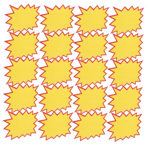 VILLFUL Double-sided Erasable Sign Stickers 50pcs Supermarket Signs Sale Tags for Buffet Burst Paper Tags