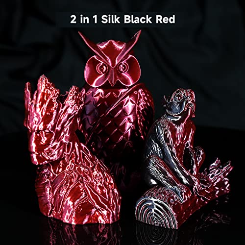 Image of Gratkit Silk Dual Color PLA Filament, Coextrusion PLA Filament 1.75mm, + /-0.03mm, 2 * 1KG /Roll, Silk PLA Black & Red 2KG