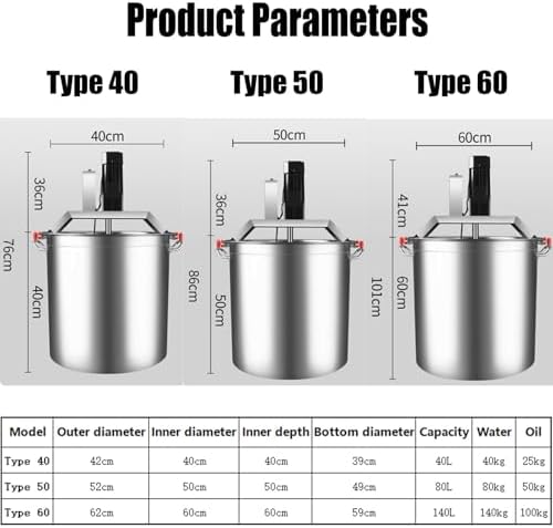 Electric Stainless Steel Soup Mixer with Heating Function - Adjustable Speed Commercial Pot Stirrer for Soup, Chili Sauce, Beverages, Jam & Porridge Cooking