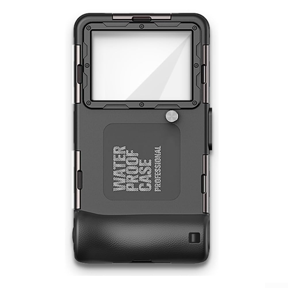 Custodia impermeabile IP68, per snorkeling e immersioni fino a 15 m, copertura subacquea per touch screen con attacco da 1/4, per tutti gli smartphone, TPE+PC+alloggiamento esterno in lega